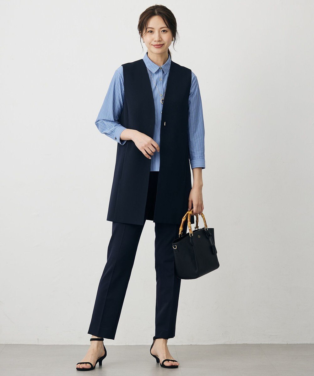 J.PRESS LADIES L 【洗える】T/Rアルガンシルク テーパード パンツ 