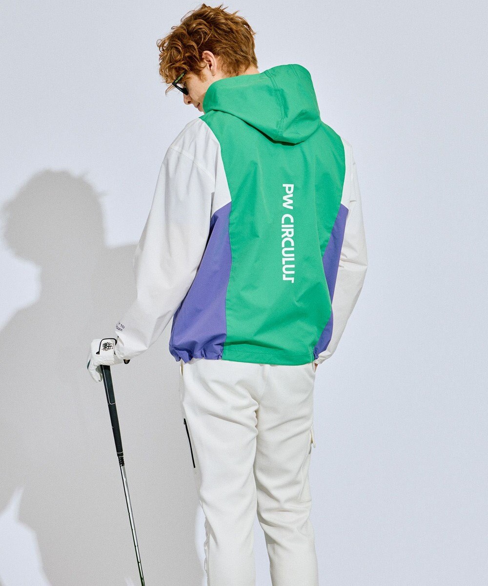 PW CIRCULUS 【撥水加工/ストレッチ】【MEN】カラーブロッキング ブルゾン  ゴルフ 