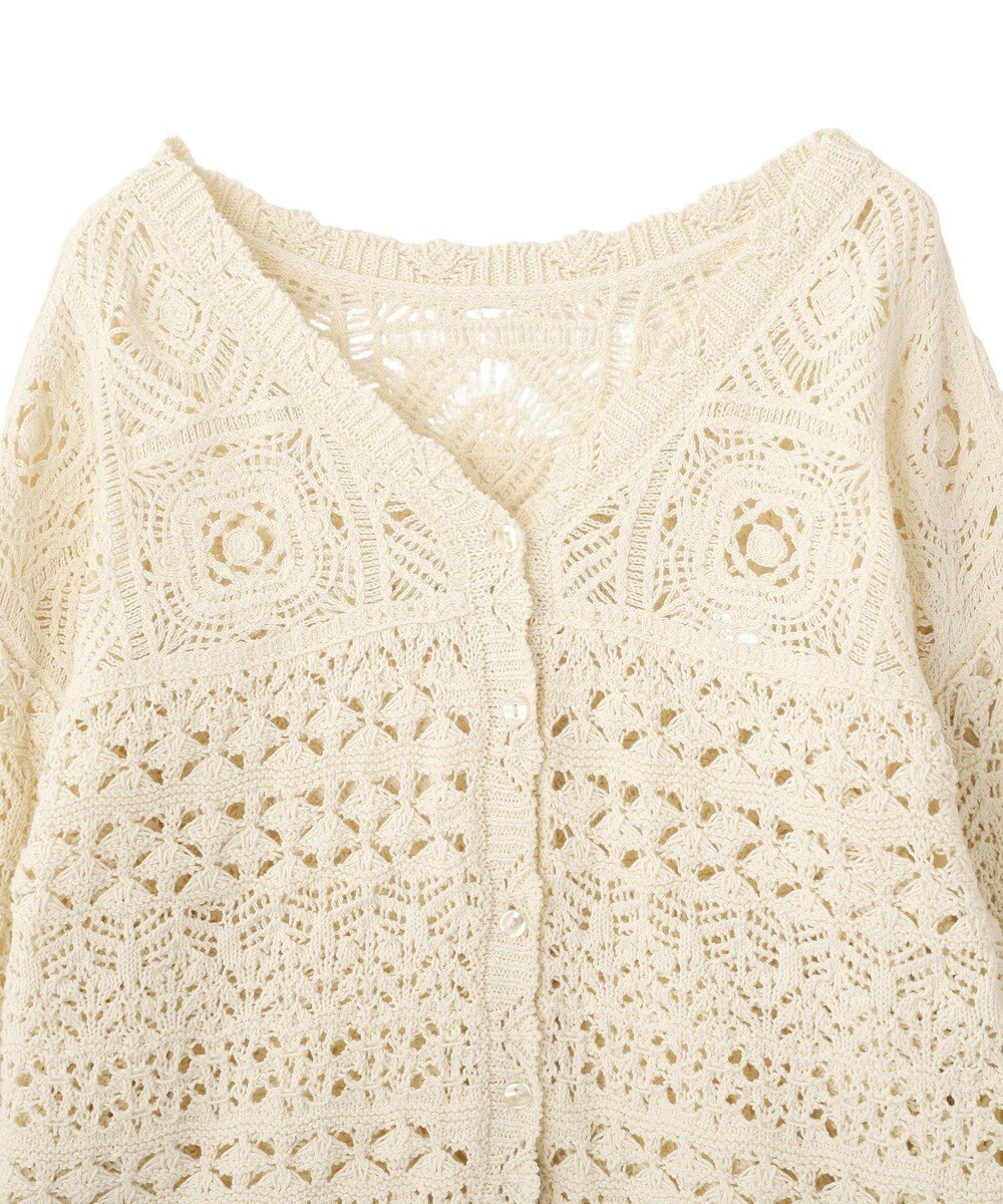 AMERICAN HOLIC 【前後2WAY】レース透かし編みニットカーディガン 