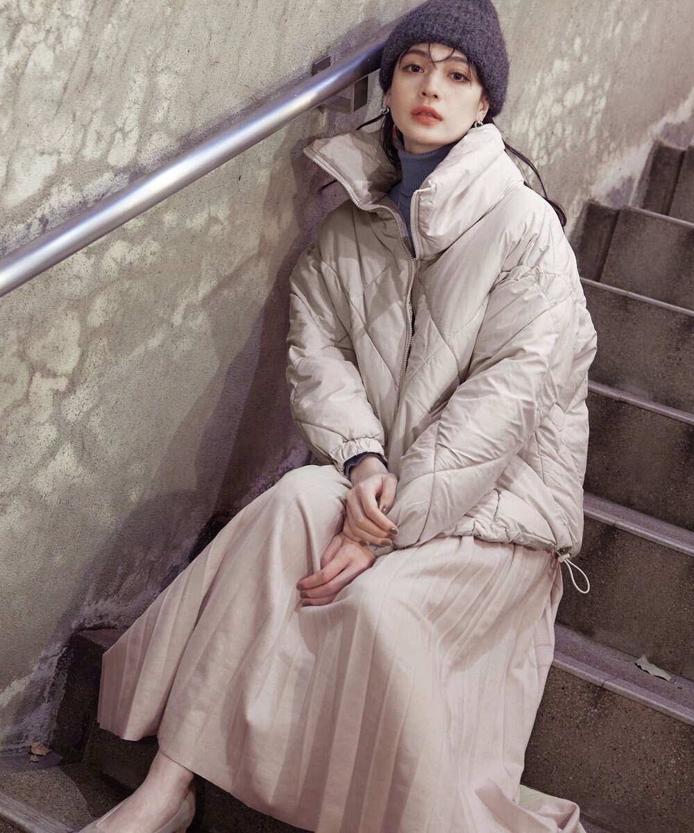 Tiaclasse スタンドネックキルティング中綿ジャケット 