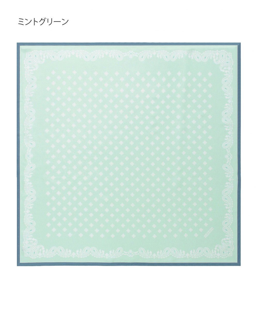 MOONBAT 【シルク100%】MACKINTOSH PHILOSOPHY(マッキントッシュ フィロソフィー）幾何柄 シルクプリントスカーフ 日本製 68cm×68cm UV対策 