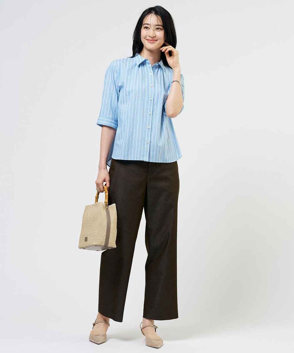 J.PRESS LADIES S TCシャンブレーサテンST ストレート パンツ 
