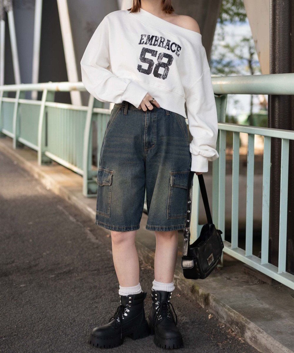 WEGO オフショルショートスウェット 