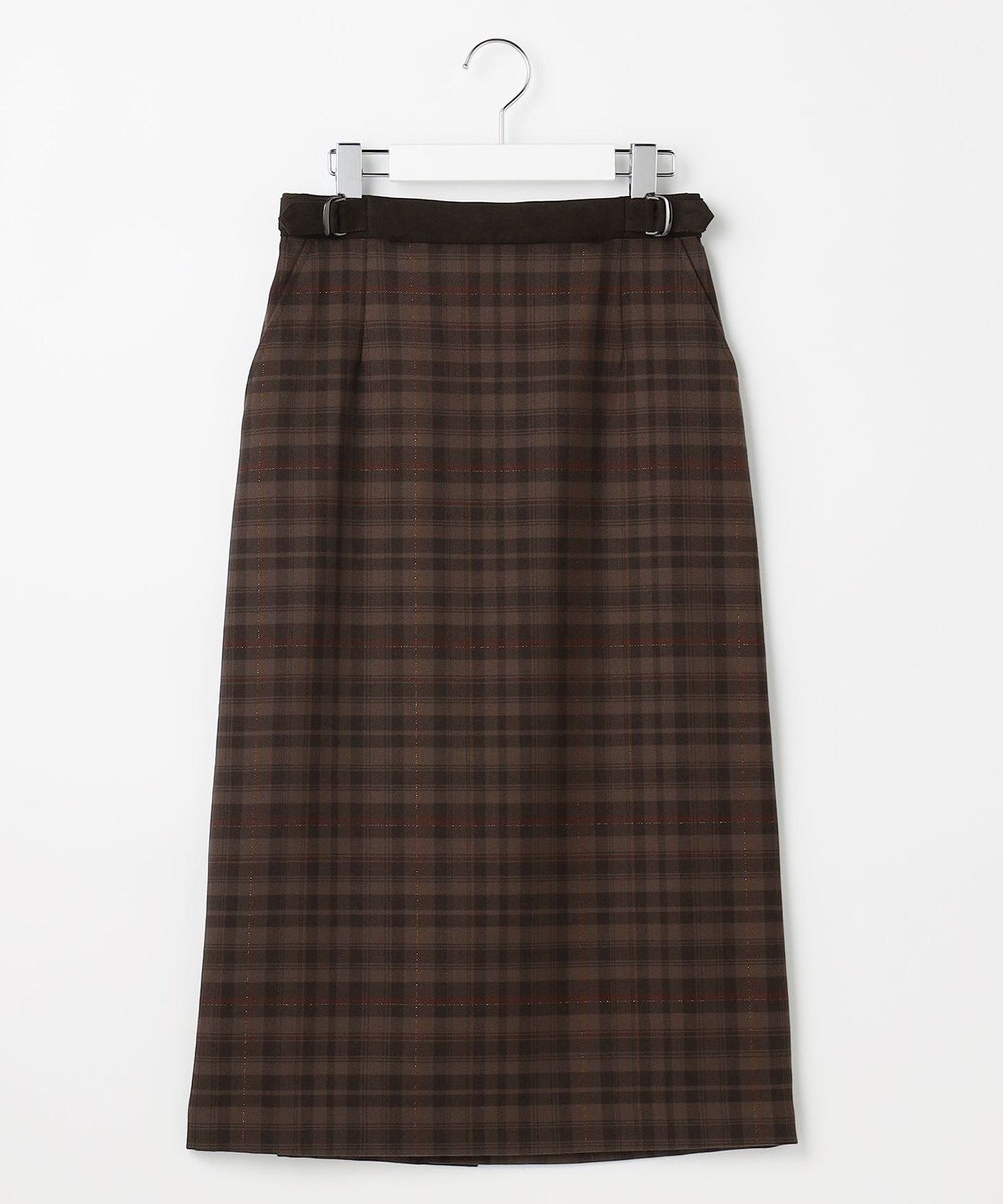 J.PRESS LADIES S milledタータンラメチェック ナロー スカート 