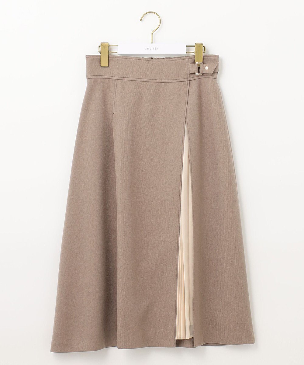 ANY SIS 【洗える】パール調ポイントツイル スカート 