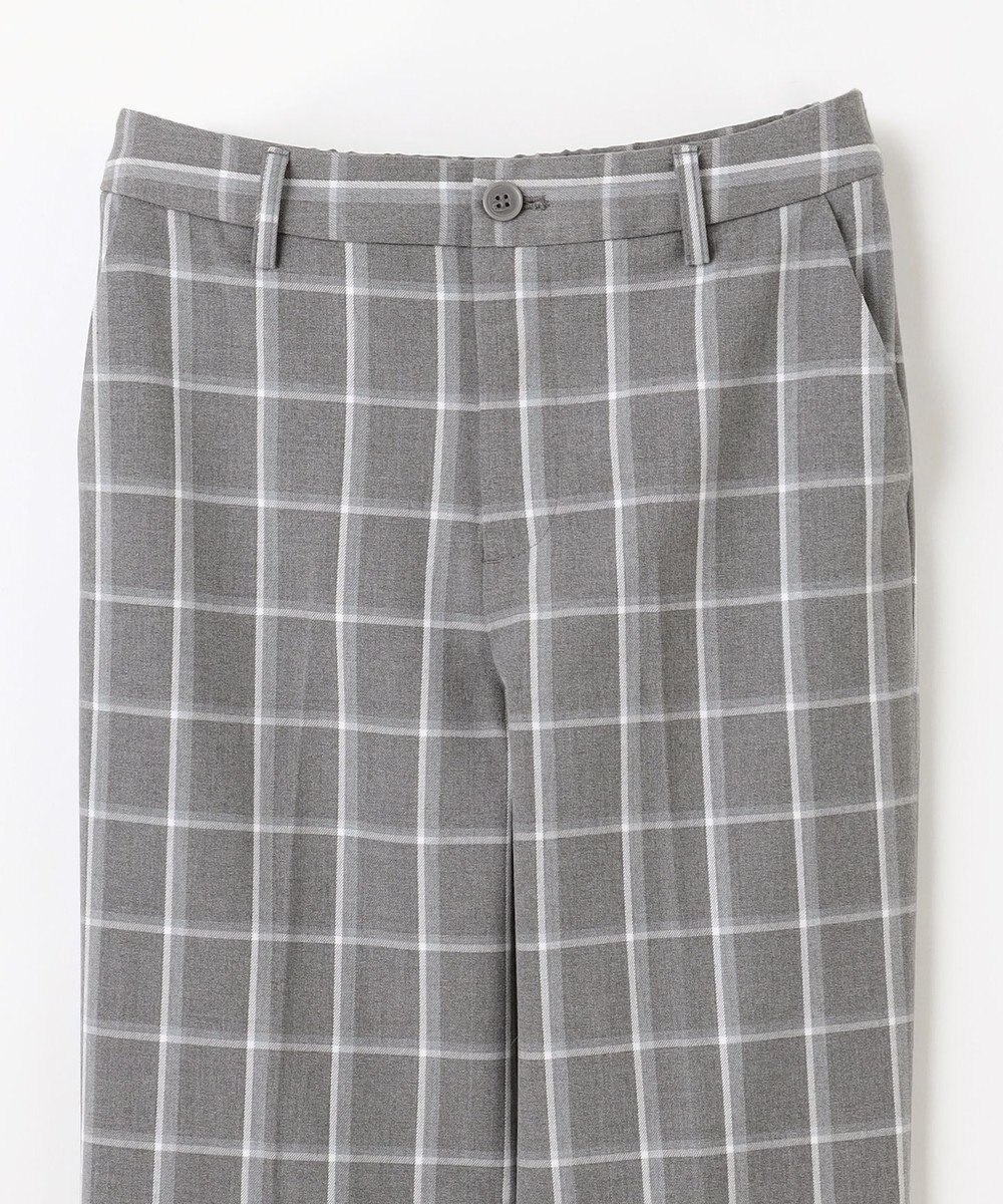 ANY 【洗濯機可/ストレッチ/ウエストゴム/裏起毛】マルチファンクションストレッチチェックテーパードパンツ 