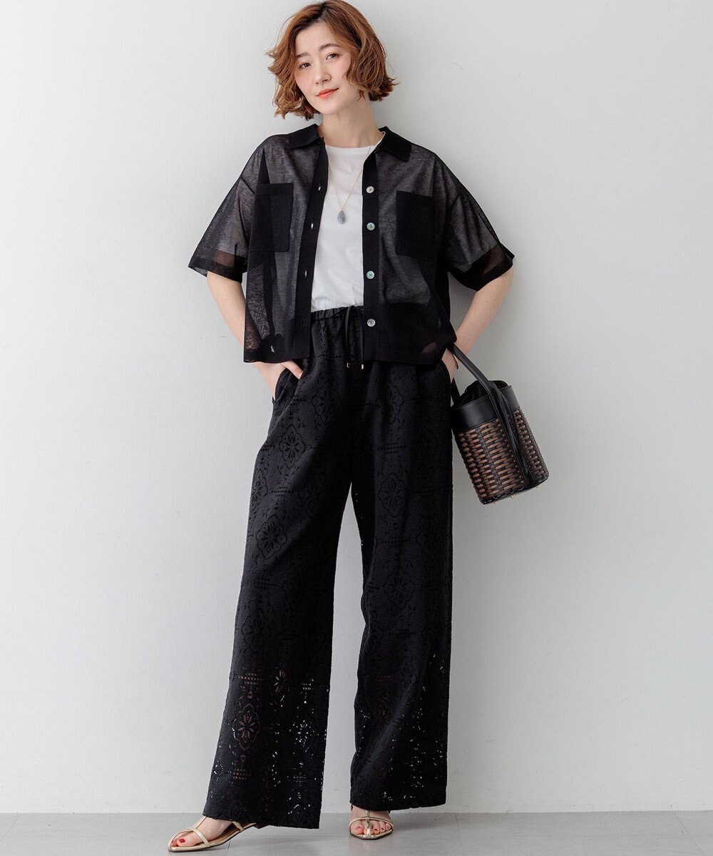 23区 L 【先行予約/見上愛さん着用/WEB&一部店舗限定カラーあり】シアー ポロニット 