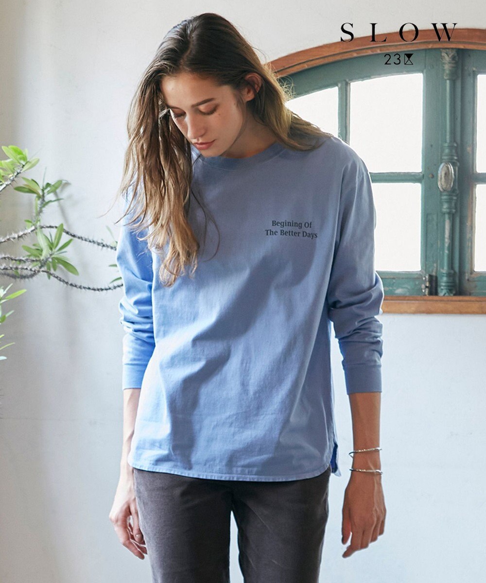 23区 【SLOW】コンパクトシングルジャージー ロゴ Tシャツ 