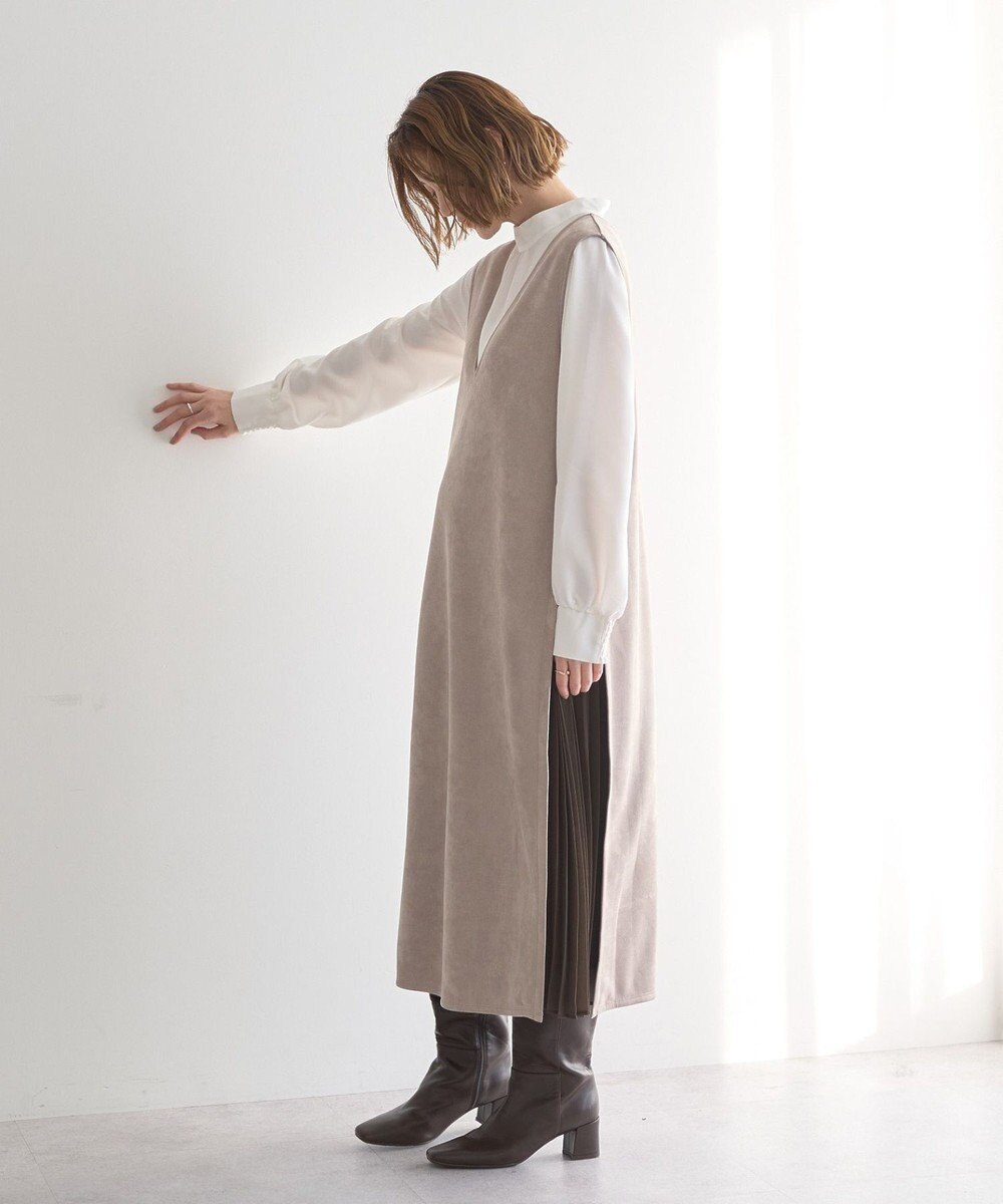 YECCA VECCA 【2点SET】ブラウスセットプリーツMIXジャンスカ 