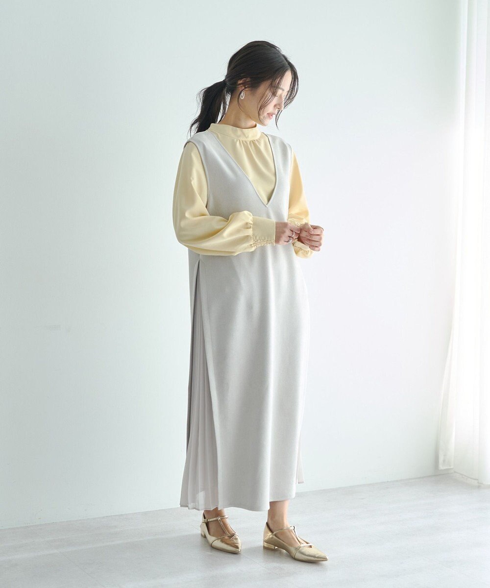 YECCA VECCA 【2点SET】ブラウスセットプリーツMIXジャンスカ 