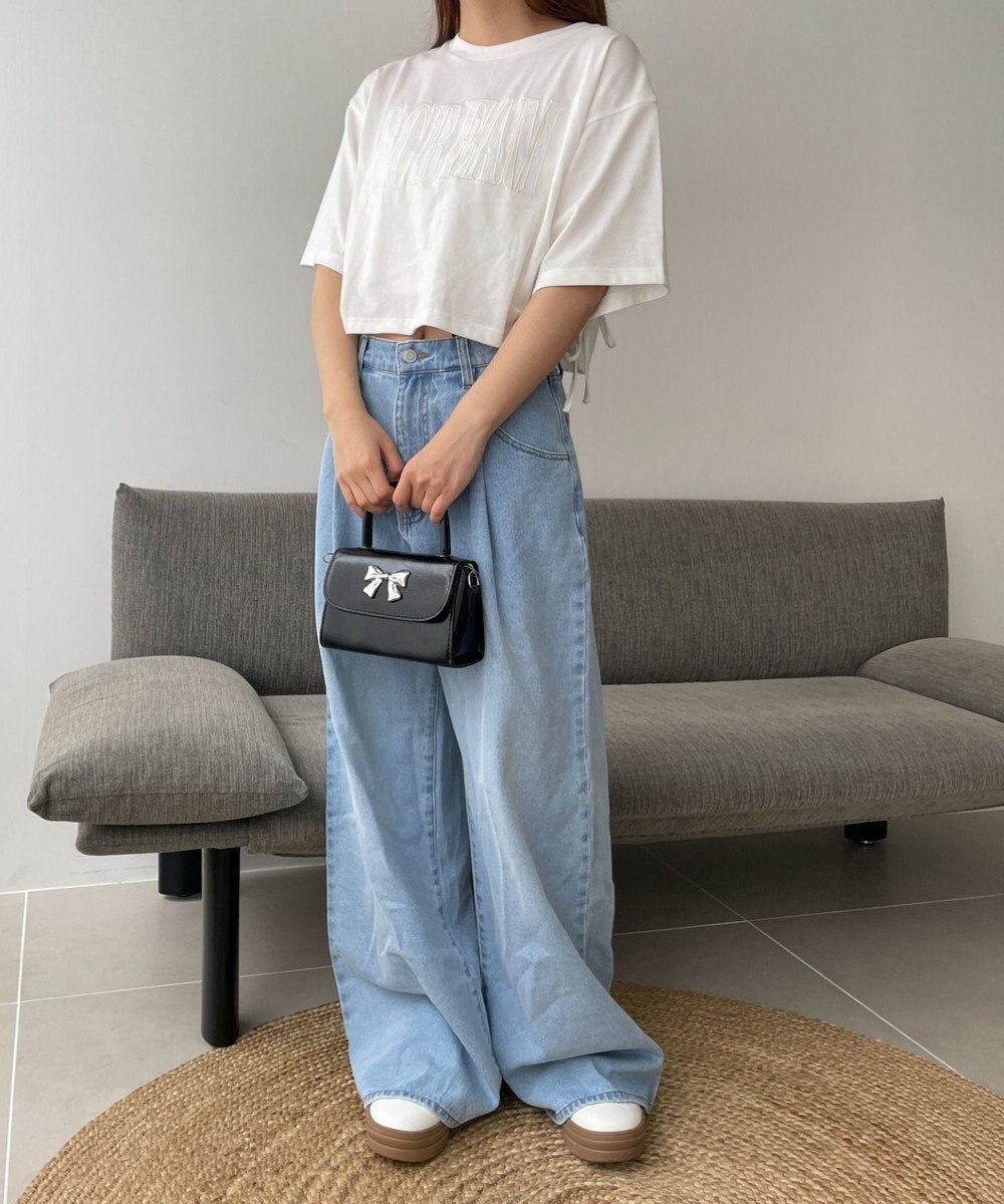 WEGO ロゴレースドロストショートT 