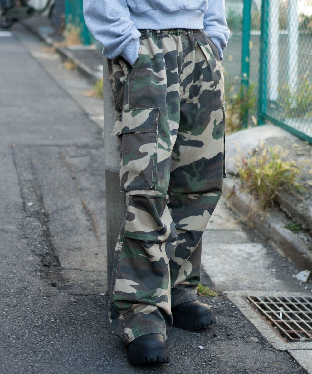 WEGO 【ユニセックス着用ITEM/SMLサイズ展開】イージーワイドカーゴパンツ 