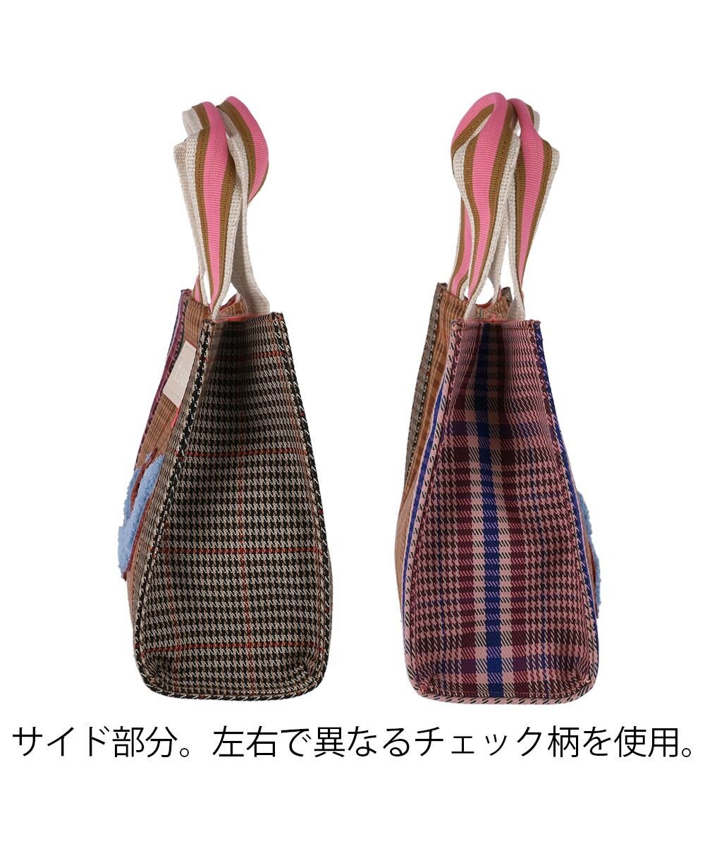 tsumori chisato CARRY フレームチェックキラネコ ハンドバッグ 手提げ ミニバッグ 