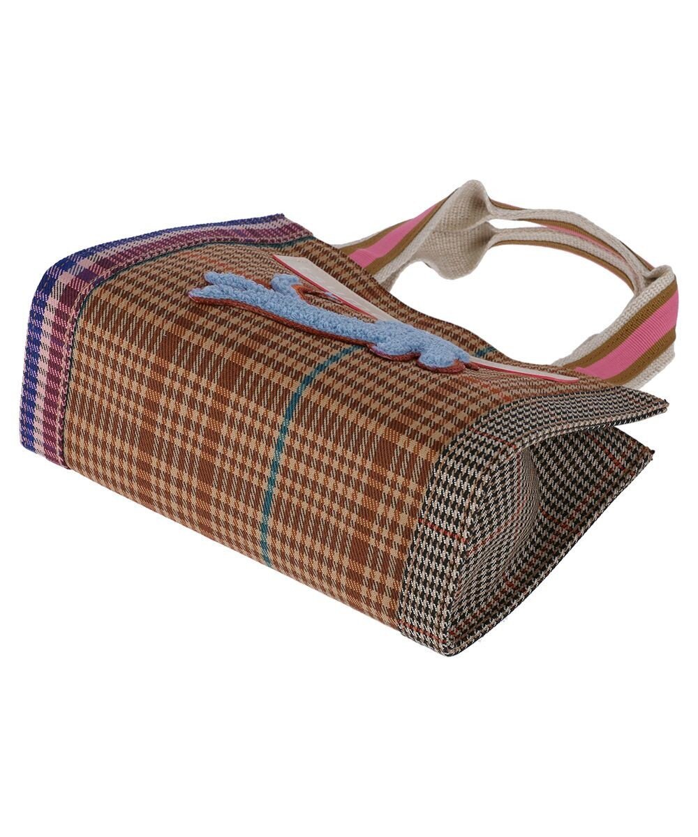 tsumori chisato CARRY フレームチェックキラネコ ハンドバッグ 手提げ ミニバッグ 