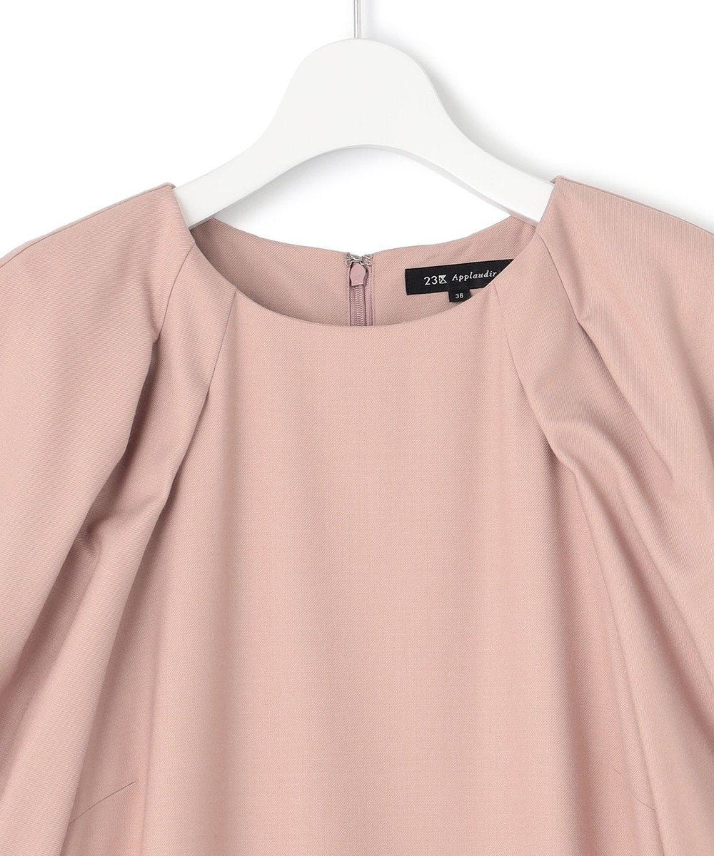 23区 L 【APPLAUDIR】ノーブルストレッチ ボリュームスリーブドレス 