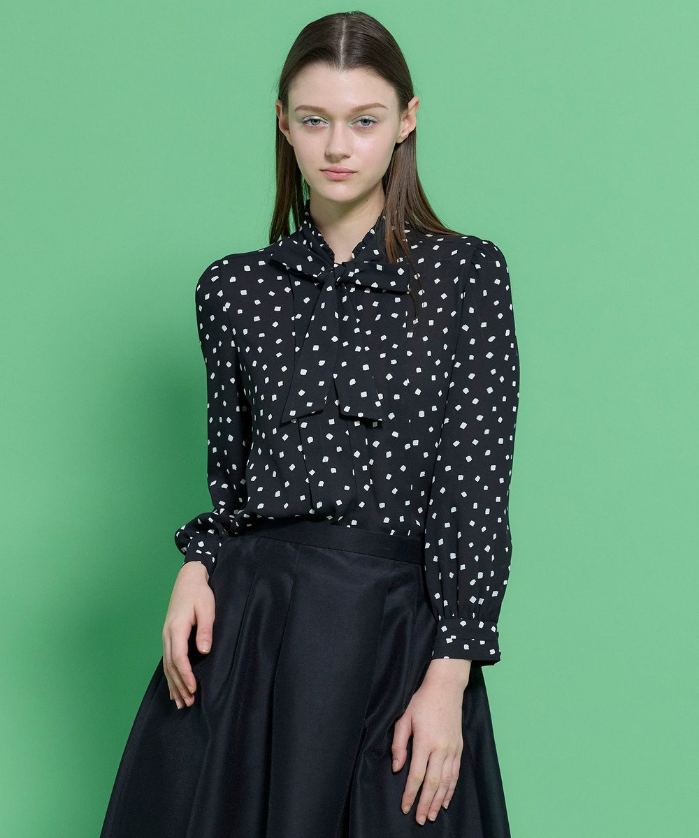 TOCCA PROMISE RIBBON ROSETTE ドット柄ブラウス 