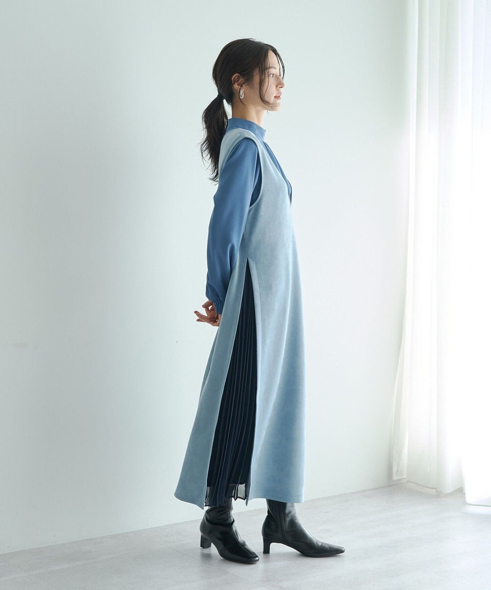 YECCA VECCA 【2点SET】ブラウスセットプリーツMIXジャンスカ 