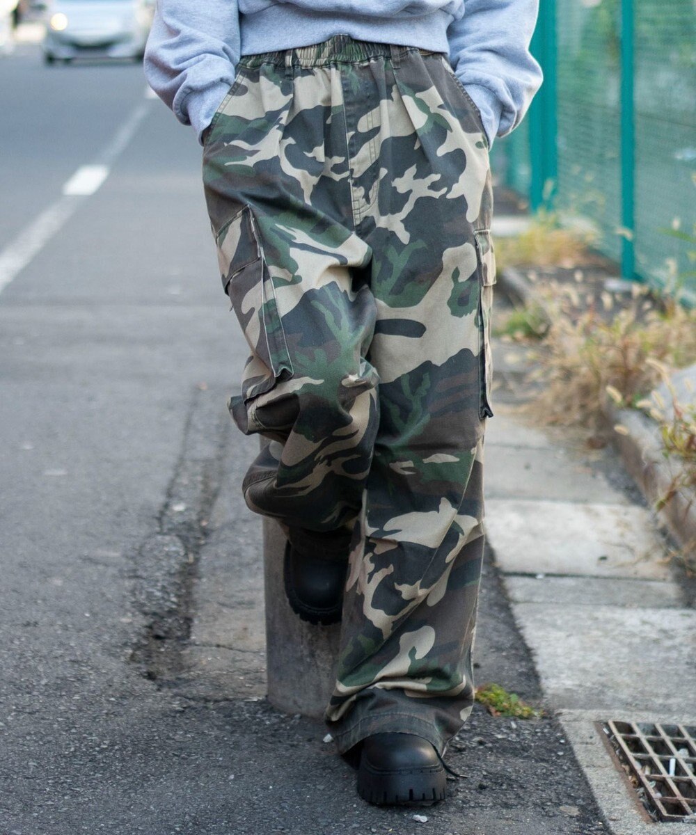 WEGO 【ユニセックス着用ITEM/SMLサイズ展開】イージーワイドカーゴパンツ 