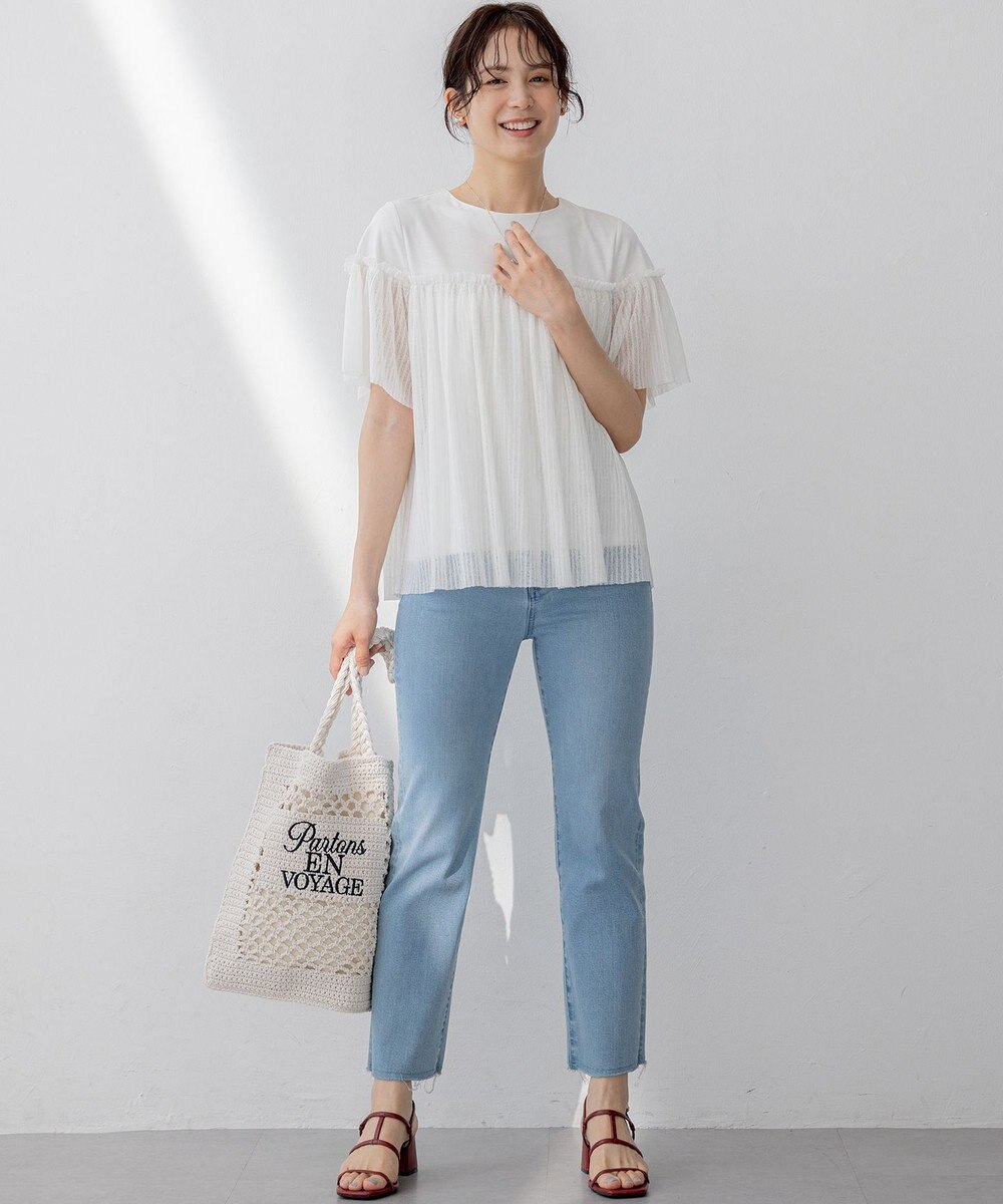 組曲 S プリーツコンビ5分袖 カットソー 