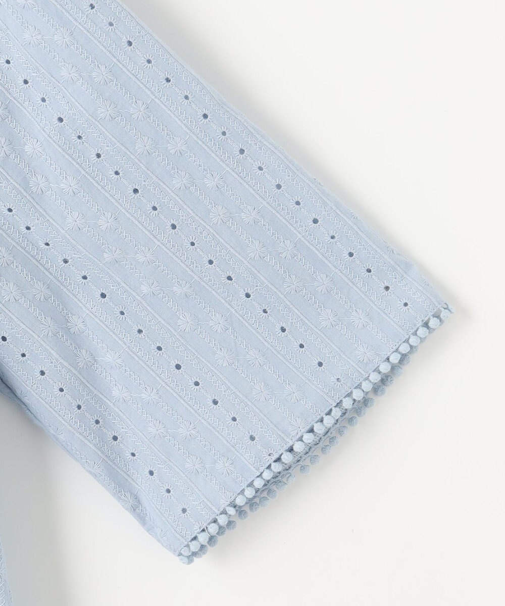 組曲 【WEB限定色あり】エンブロイダリーレース　ハイネック半袖ブラウス 