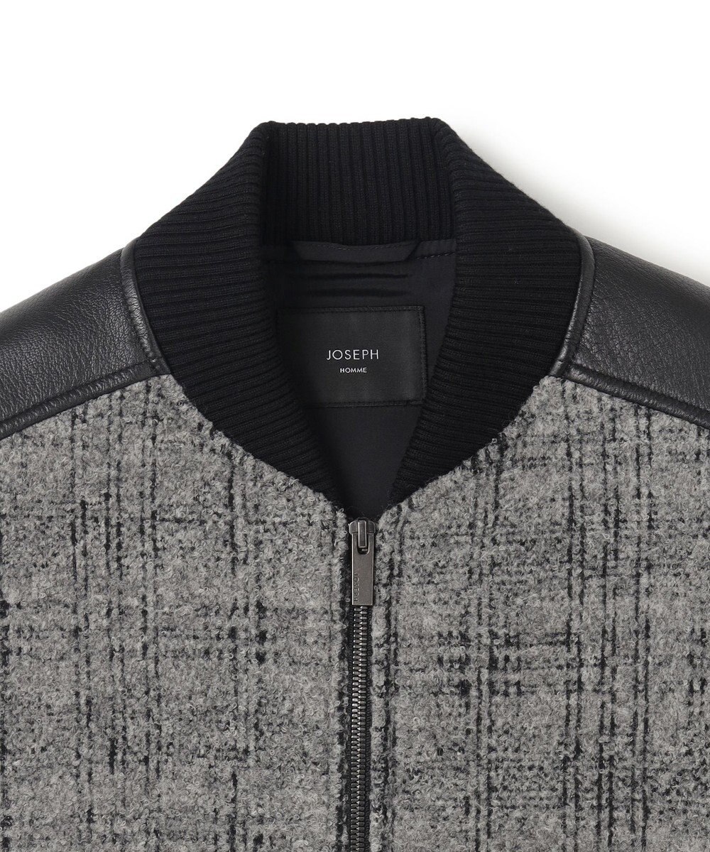 JOSEPH HOMME レザーブロックブークレ　ブルゾン 