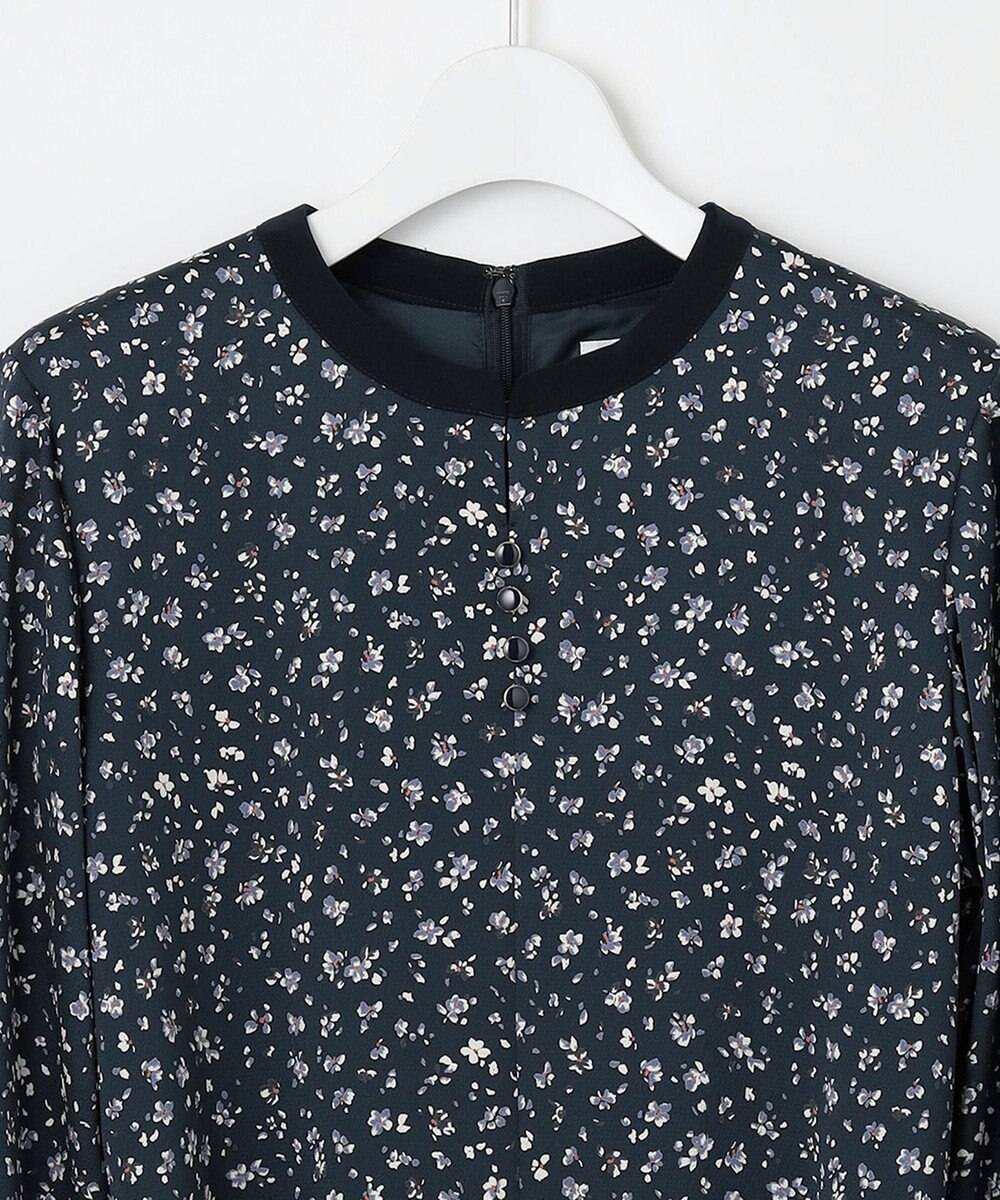 J.PRESS LADIES L 【洗える】スパンウェーブフラワープリント ワンピース 