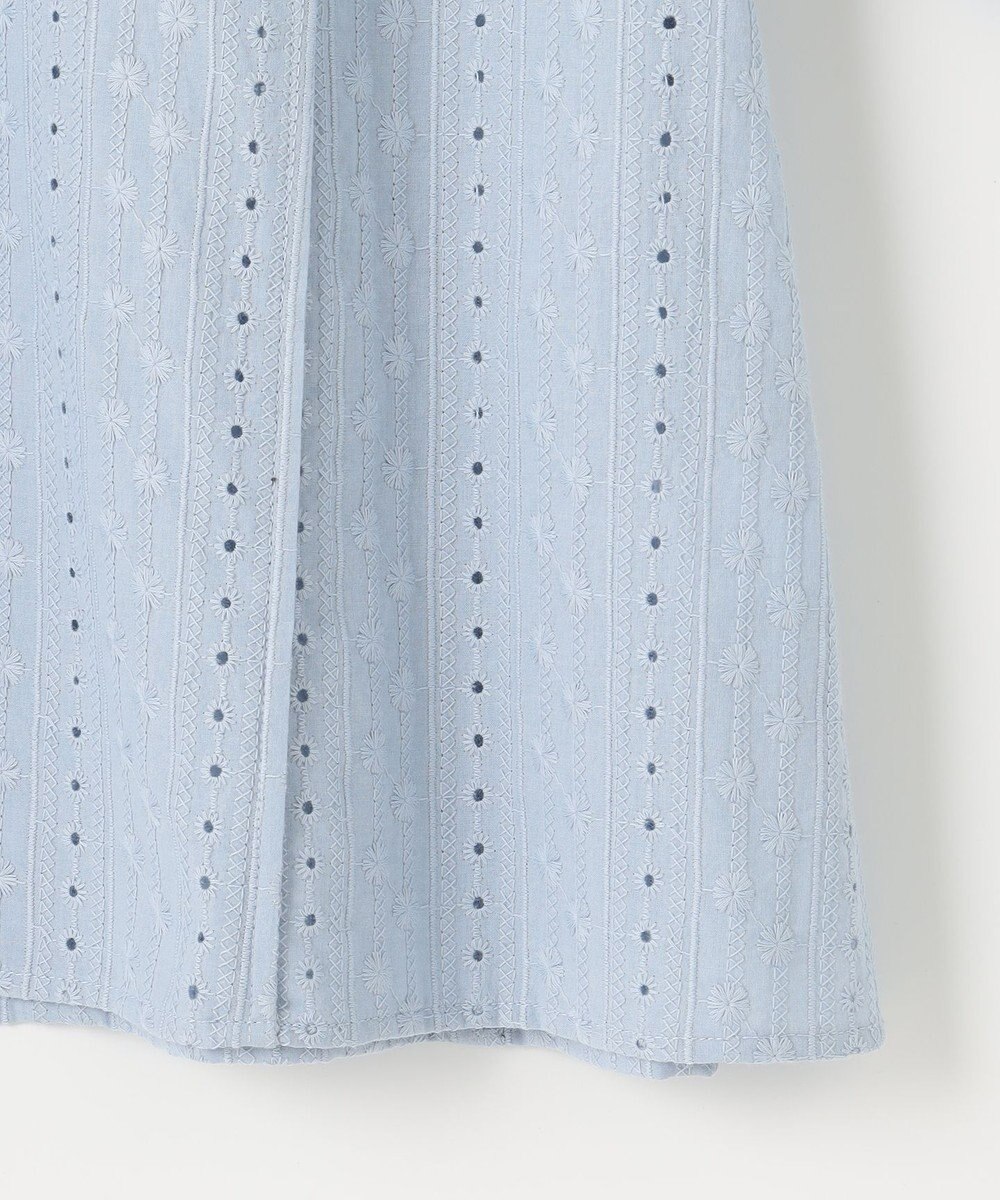 組曲 【WEB限定色あり】エンブロイダリーレース　ハイネック半袖ブラウス 