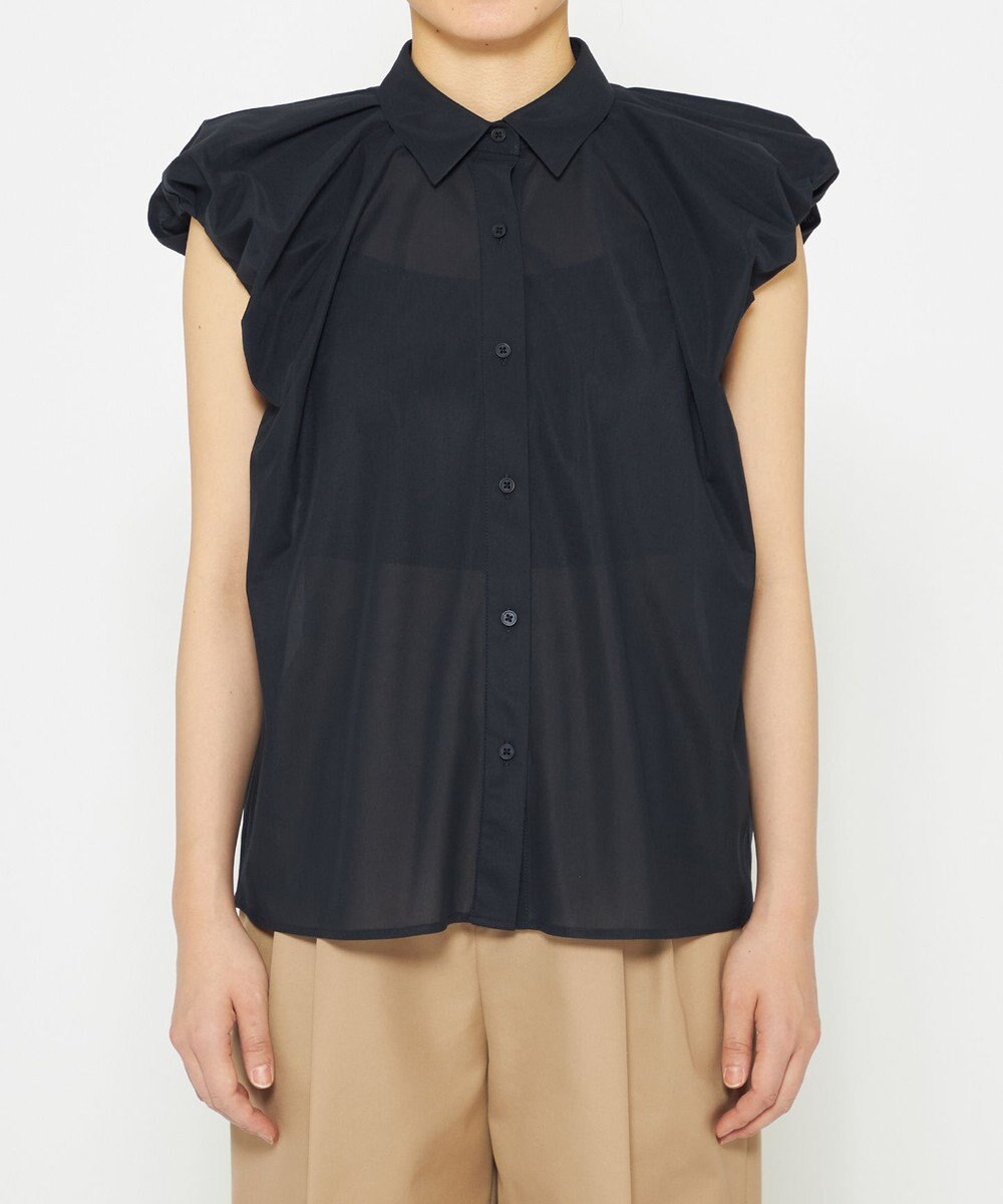 uncrave 【新色追加・洗濯機洗い可】シアー タックスリーブブラウス（uncrave STANDARD） 