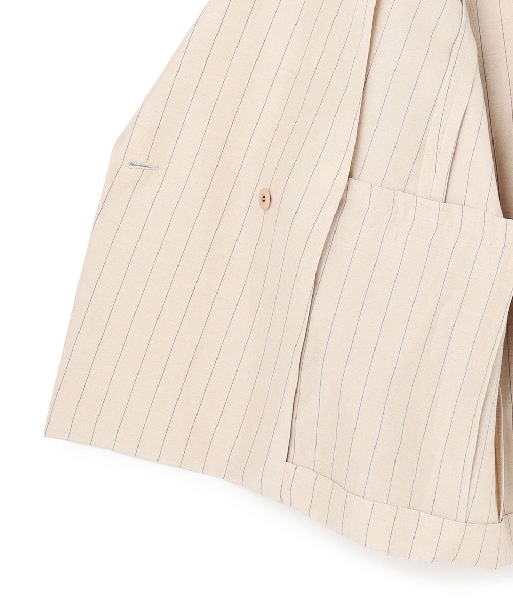 BEIGE， ERYTH / リネンストライプダブルジャケット 