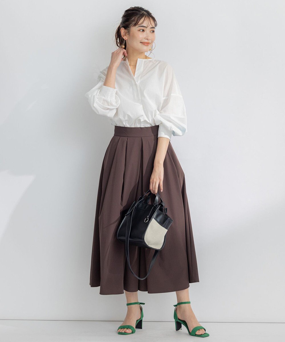 組曲 【洗える】ナチュラルローンスキッパー ブラウス 