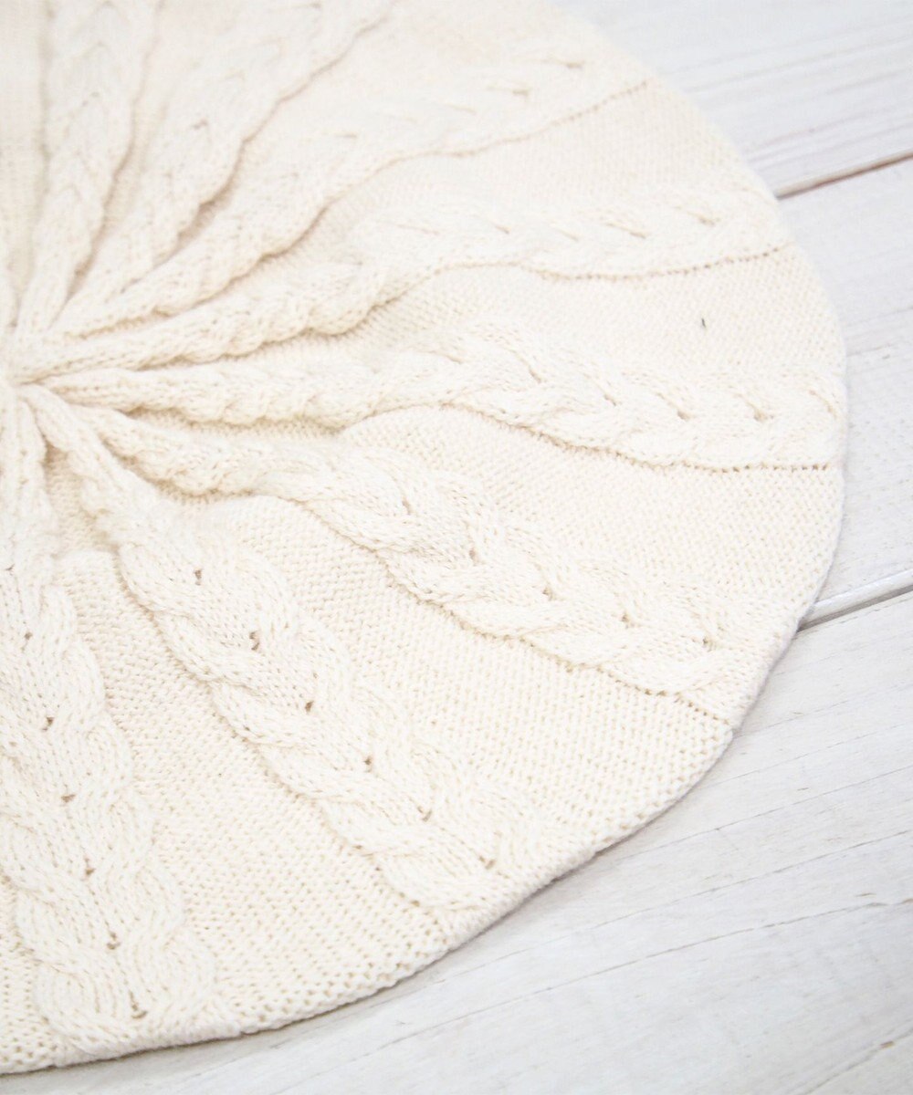 石田製帽 オーガニックコットン アラン編みベレー 