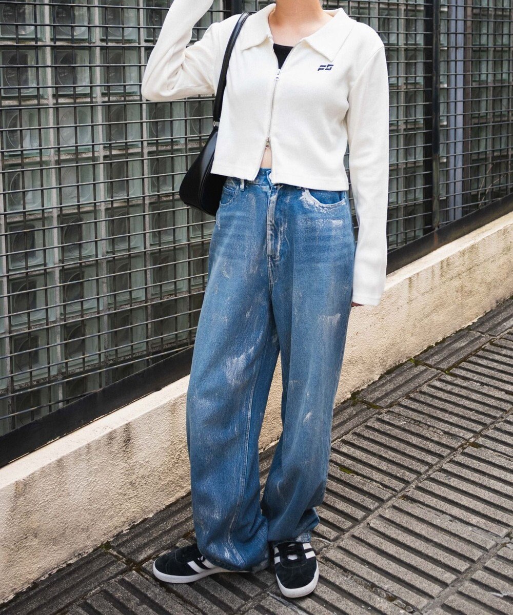 WEGO ヴィンテージウォッシュWZIPトップス 