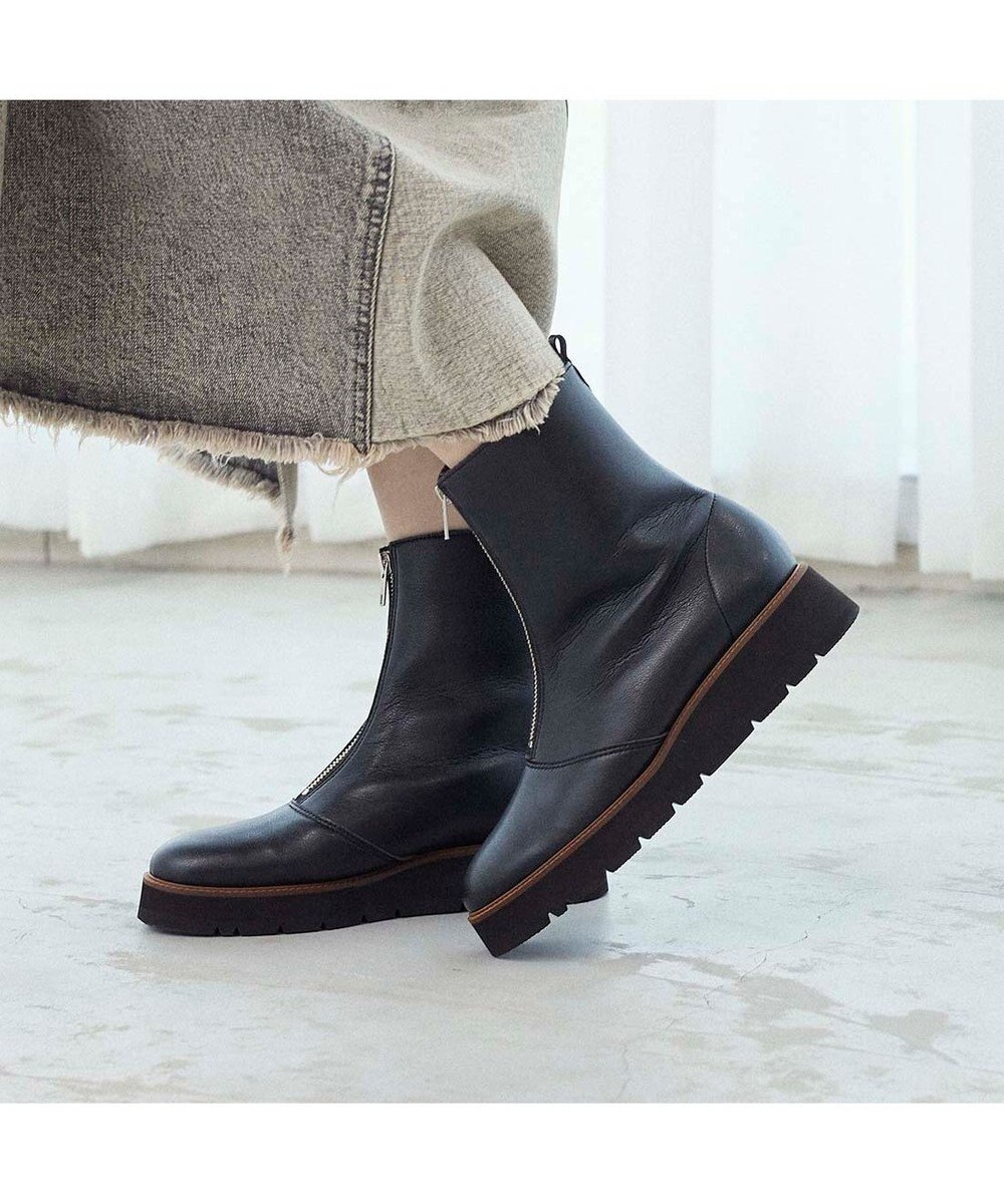 MODE ET JACOMO <MODE ET JACOMO>厚底フロントジッパーブーツ 