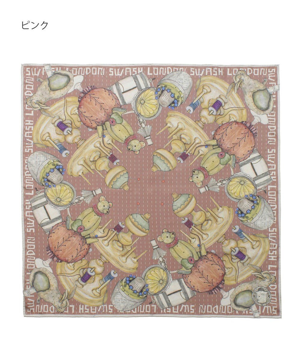 MOONBAT SWASH LONDON 大判シルクツイルスカーフ Trifle 68×68cm 日本製 