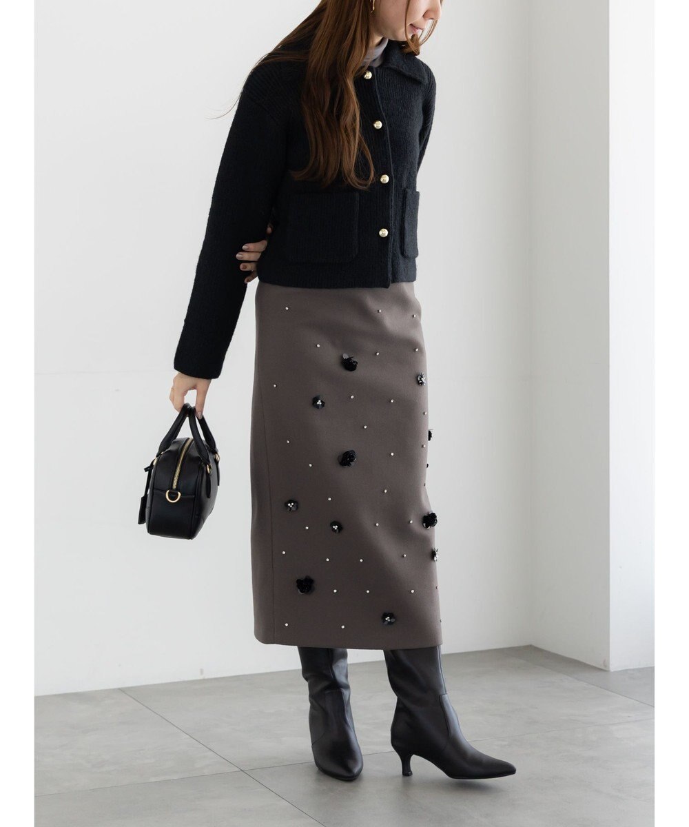 Te chichi フラットカラーメタル釦ニットジャケット《2025winter catalog item》 