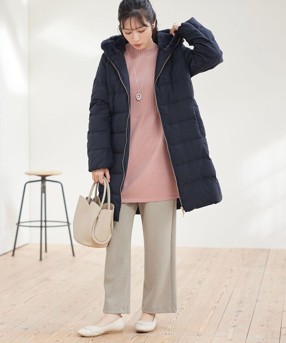 Tiaclasse フード裏エコファーダウンコート 