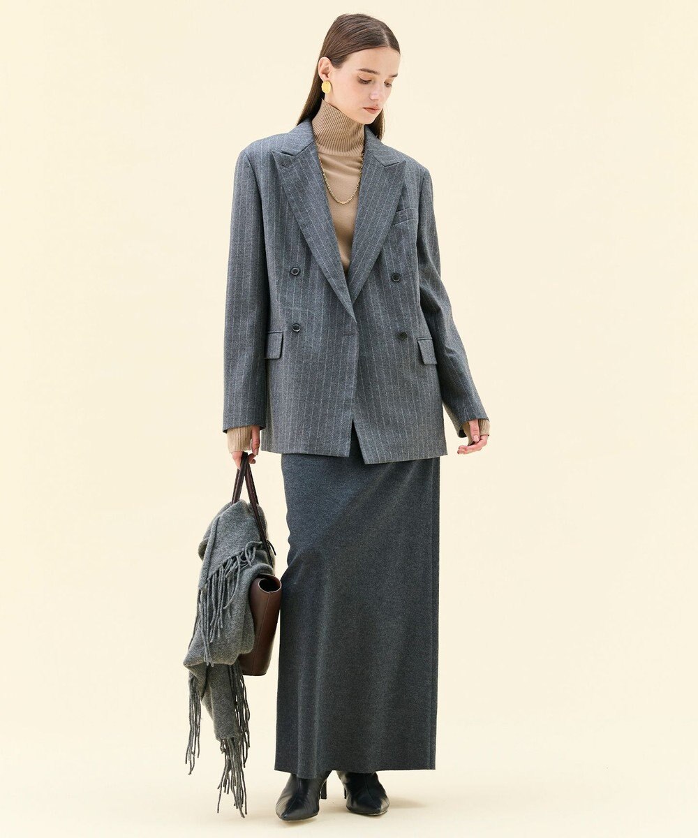 BEIGE， DELAND / ウールピンストライプダブルジャケット 