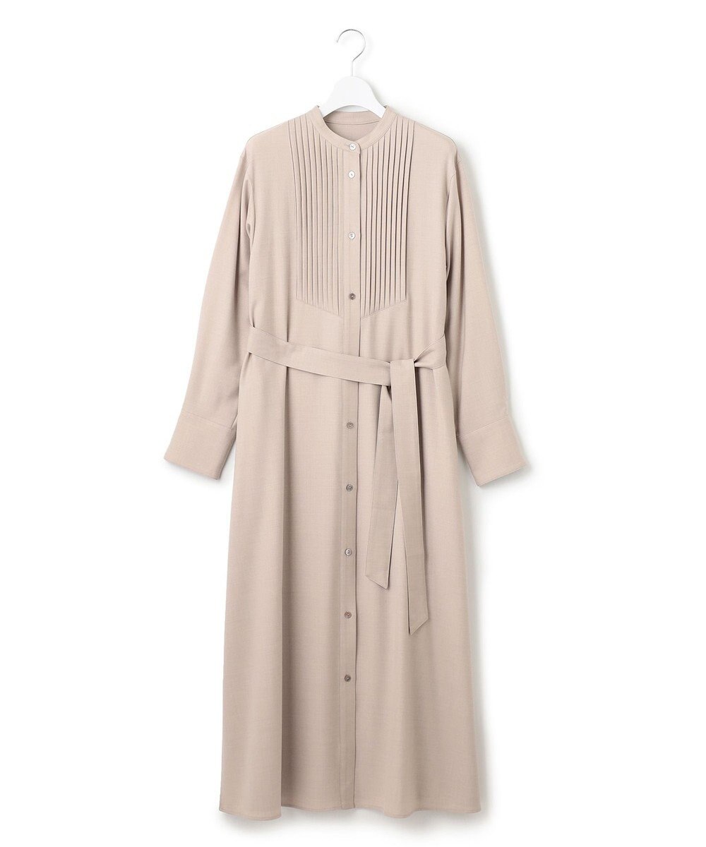 23区 L 【CLASSY.コラボ/洗える】ウールストレッチツイル ピンタック ワンピース 