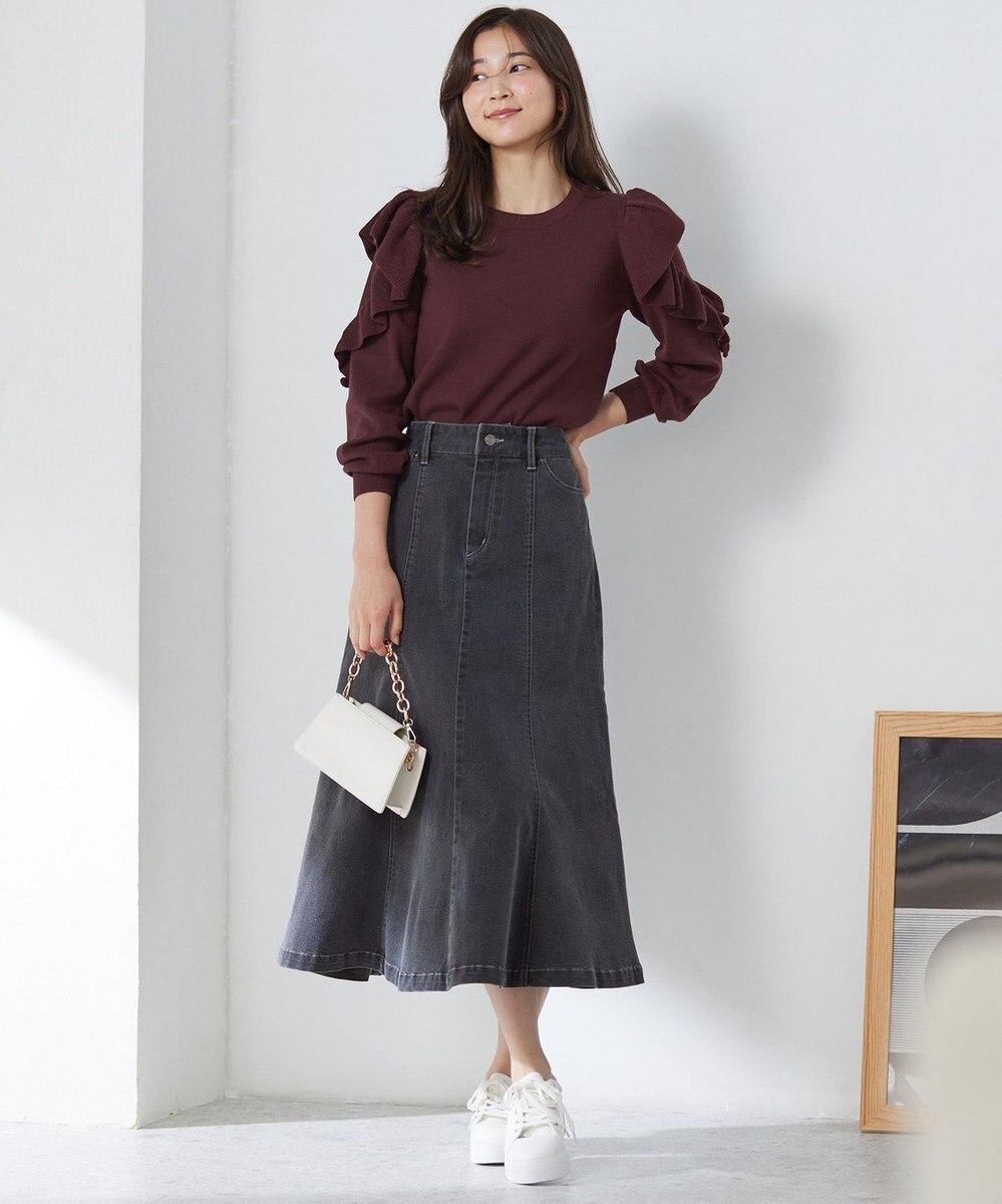 ANY SIS 【洗える】フリルスリーブ ニット 