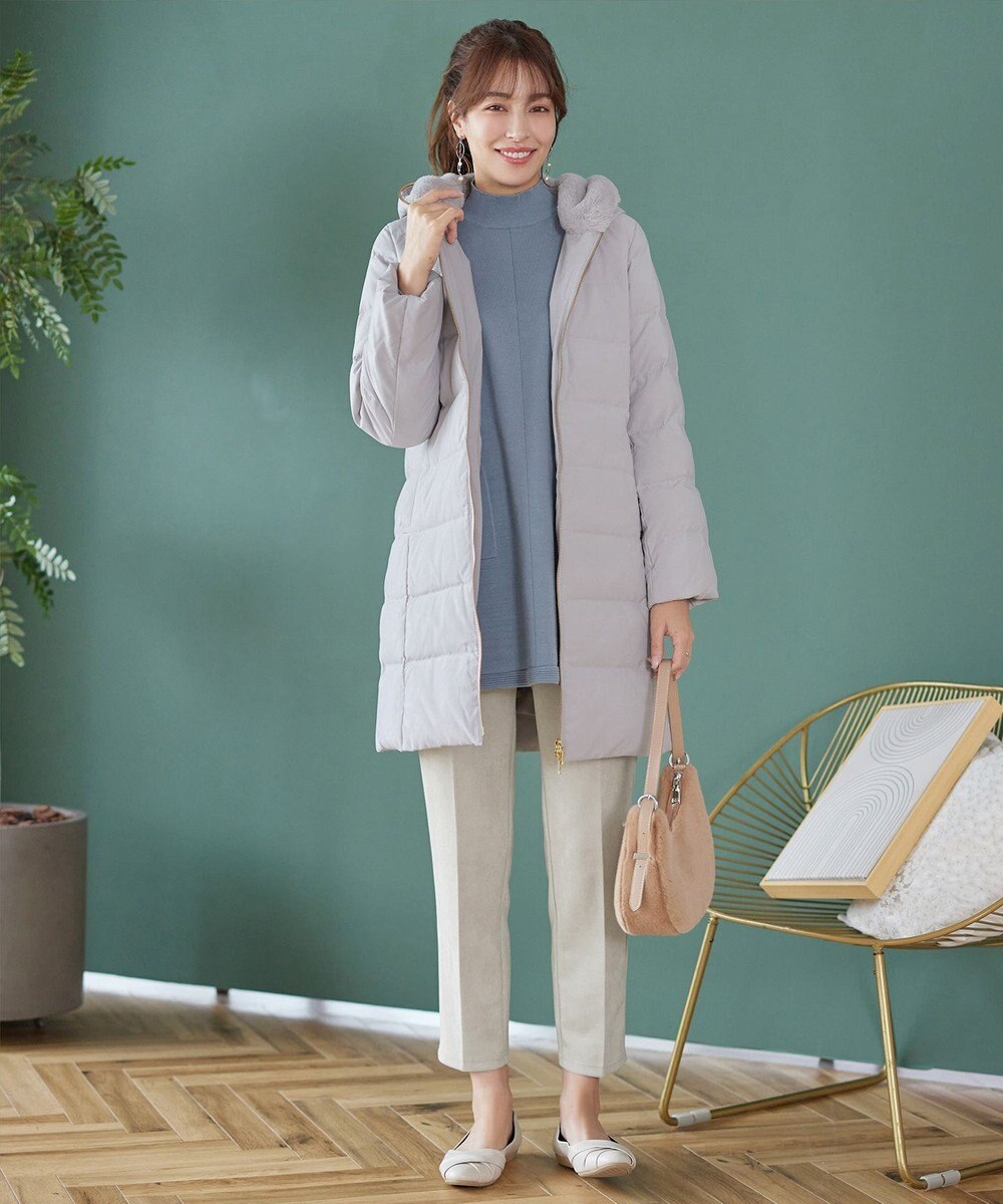 Tiaclasse フード裏エコファーダウンコート 