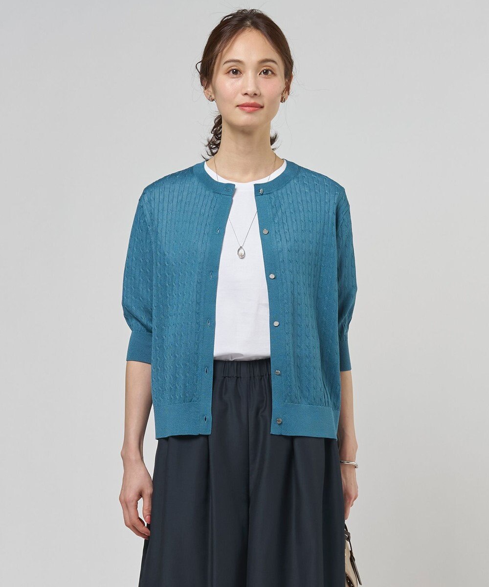 J.PRESS LADIES L Vis/Peスパーク クルーネック カーディガン 