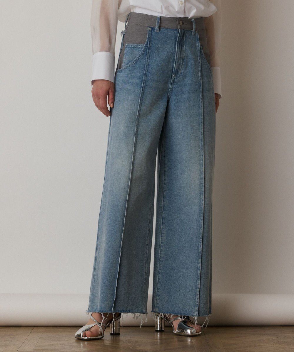 GRACE CONTINENTAL コンビデニムワイドパンツ 