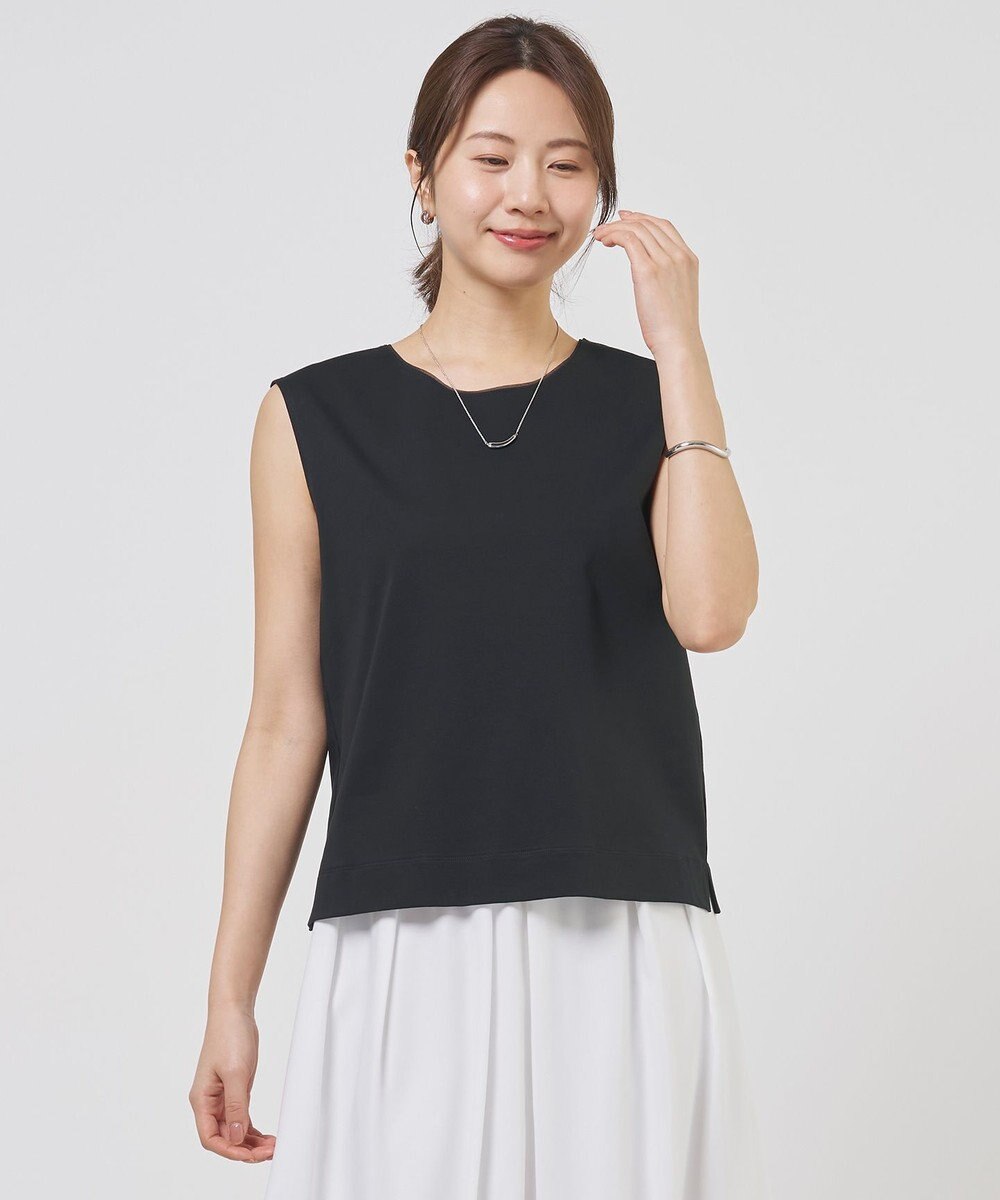 J.PRESS LADIES S スムースジャージー ノースリーブ カットソー 