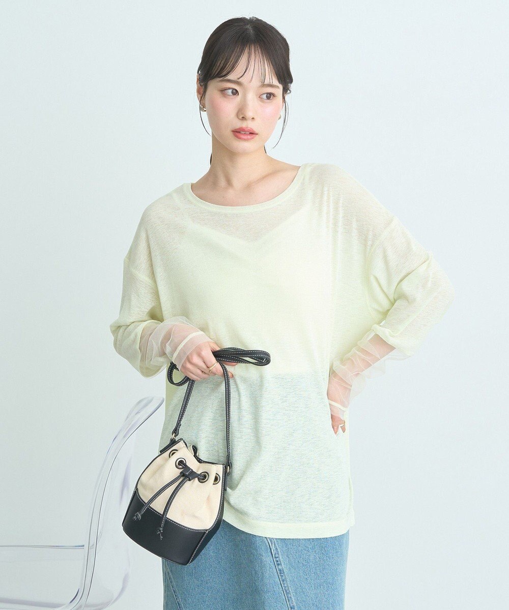 earth music&ecology ラメシアースリーブプルオーバー 