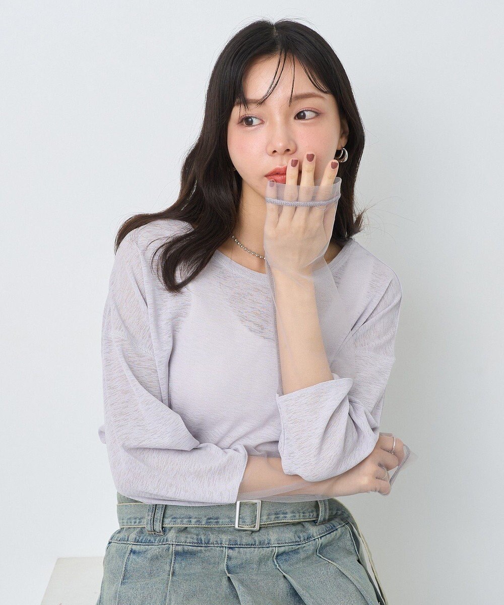 earth music&ecology ラメシアースリーブプルオーバー 