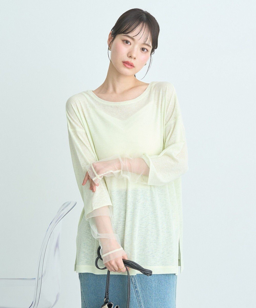 earth music&ecology ラメシアースリーブプルオーバー 