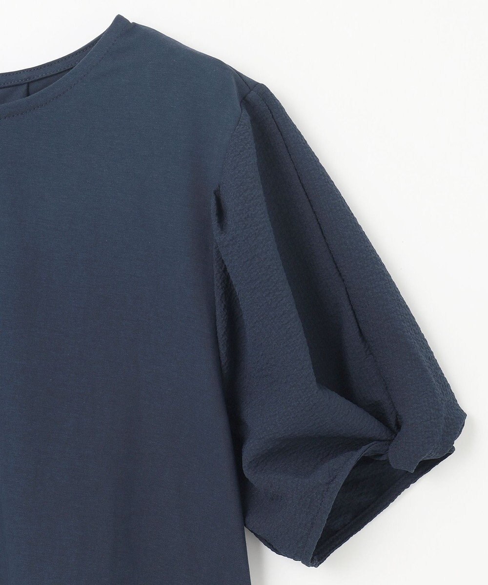 ANY L 【吸水速乾/UVケア】ミニサッカーコンビ袖ボリュームカットソー 