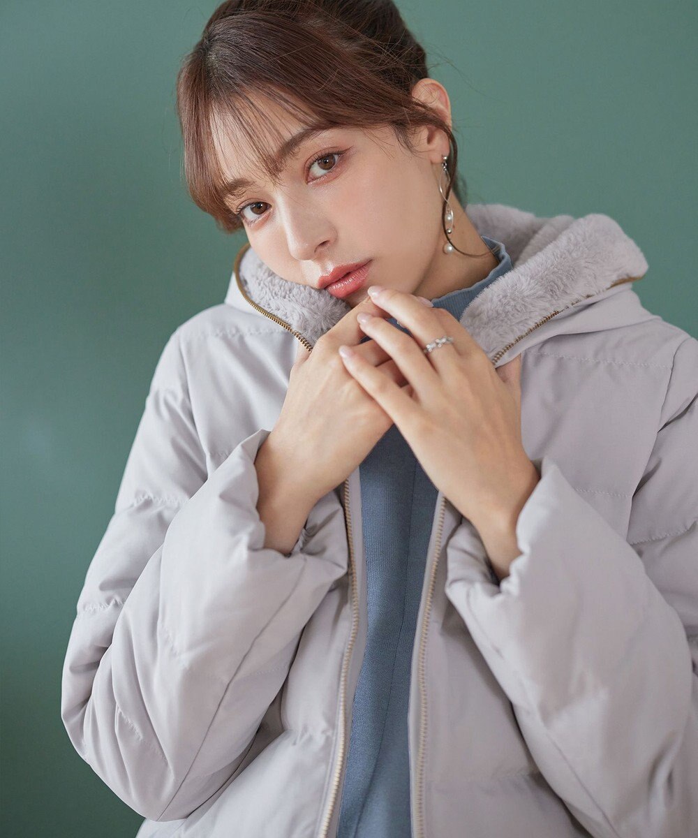 Tiaclasse フード裏エコファーダウンコート 