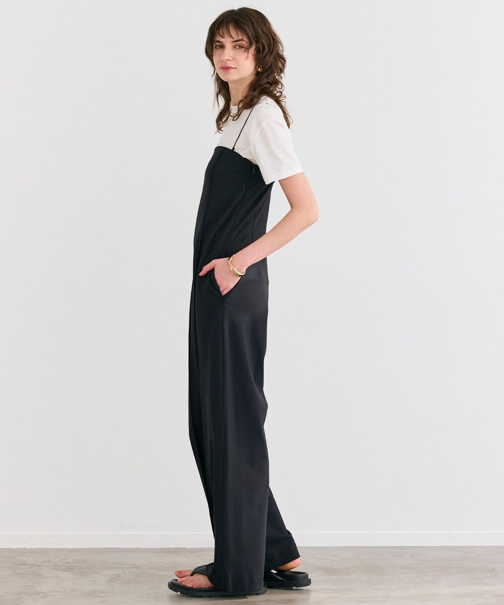 BEIGE， 【洗える】PHILOX / ハイストレッチベアトップオールインワン 