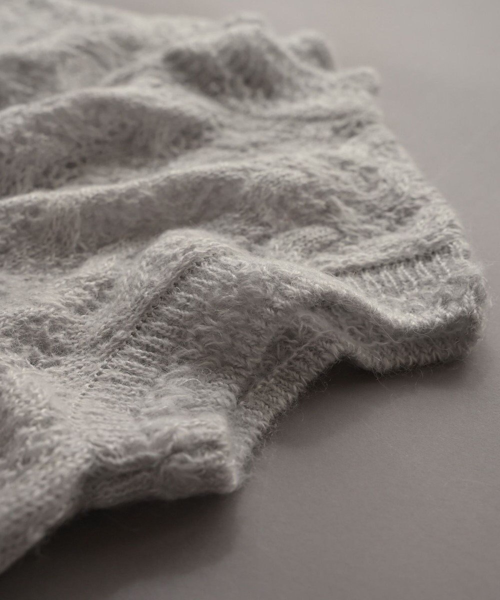 muuc 〈高品質シルク＆アンゴラモヘア〉模様編み ボトルネックベスト 